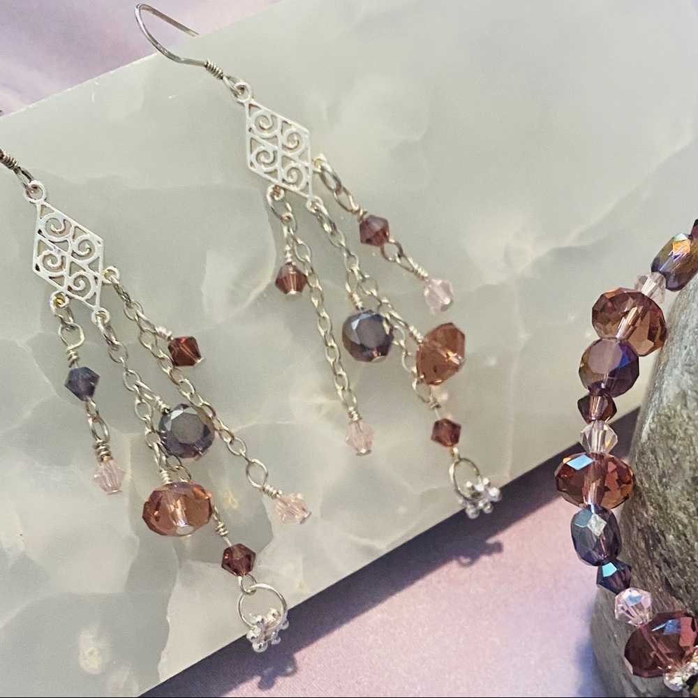 Swarovski and 925 bracelet and earring set